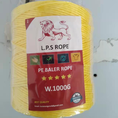 18KD Diameter 2mm Tanzania Polypropylene Baler Twine Yellow Color 4 Sizes