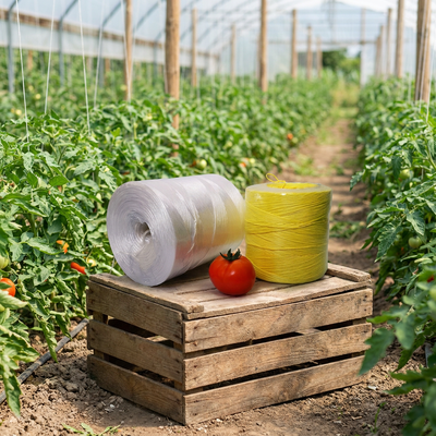 उच्च दृढ़ता खीरा Trellis पीपी Twine कुंवारी सामग्री